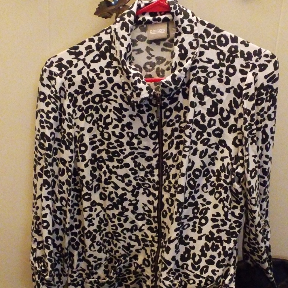 Chico's cheetah print jacket